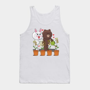 Brown Bear Cony Bunny Rabbit New Year 2022 Tank Top